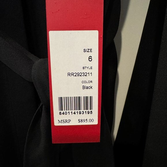 Tamara Mellon Black Silk Cold Shoulder Dress, Long-Sleeved, Size 6 - Picture 4 of 5